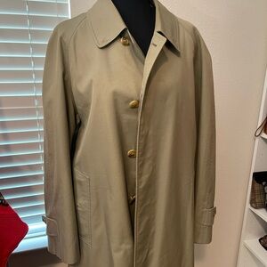 Burberry Men's Beige Trench Coat with Gold Buttons